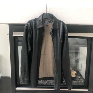 ICONIC POLO BY RALPH LAUREN LEATHER BOMBER JACKET